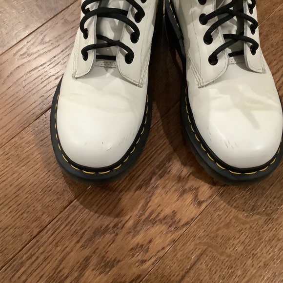 Dr. Martens 1460 White Leather Lace-Up Boots - Picture 5 of 7